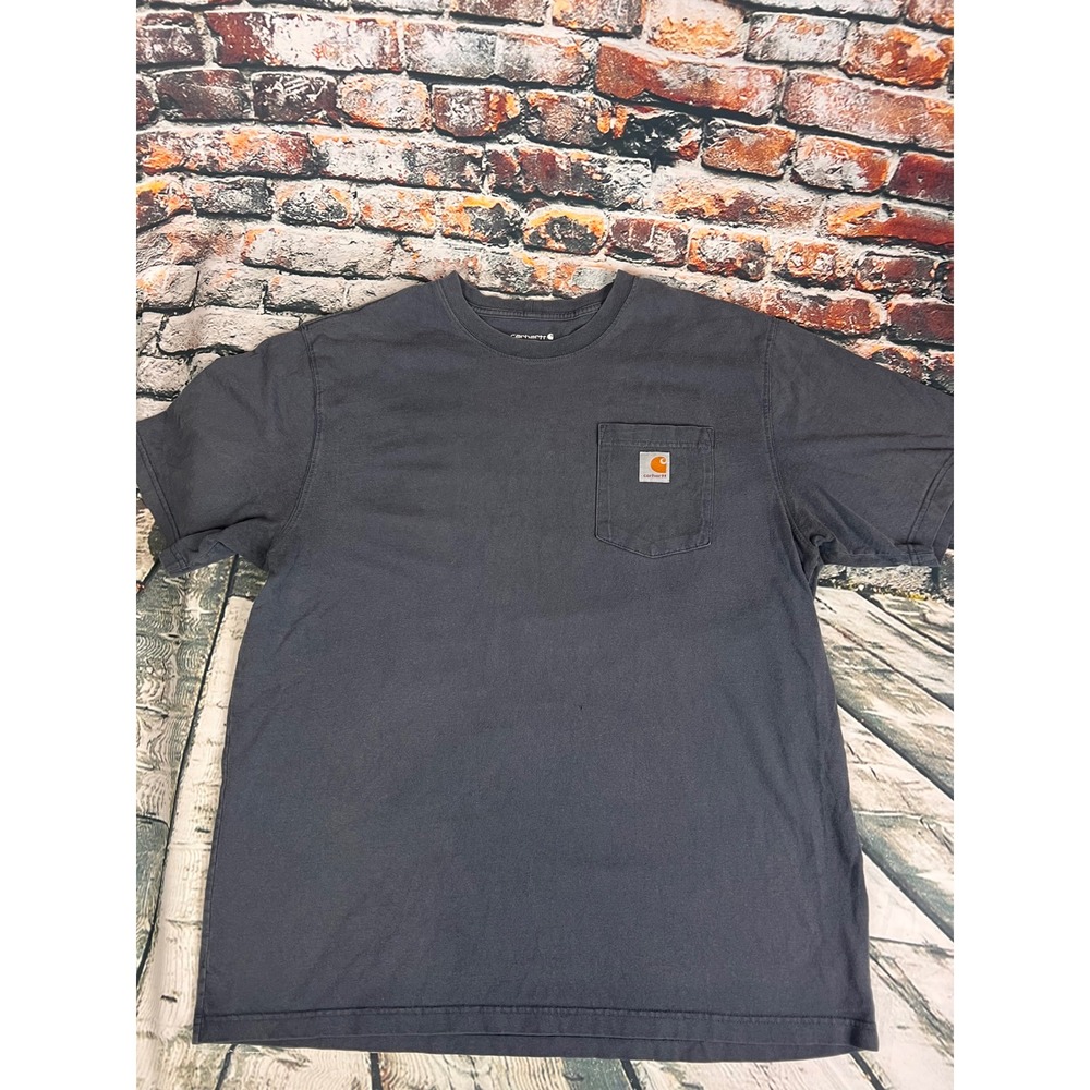 Carhartt K87 Mens Loose Fit Pocket T-Shirt Charcoal Gray Cotton Tee Large L